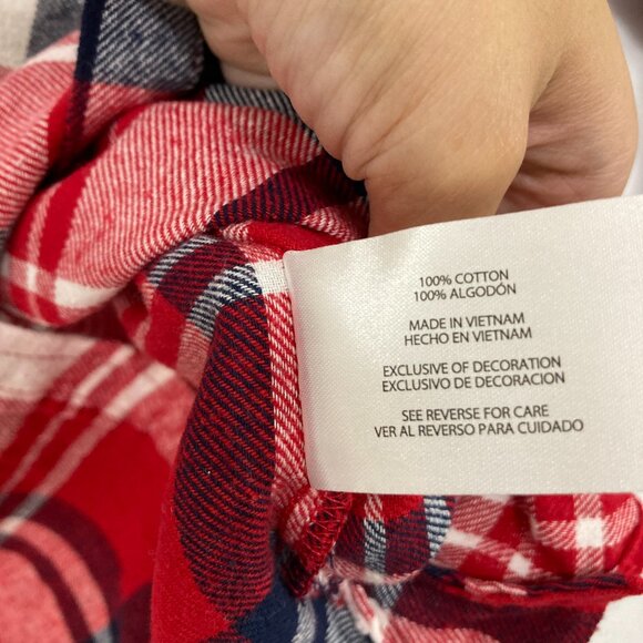New GAP Women's size XXL Cotton Flannel Red Plaid Long Sleeve Button Down Casual - Picture 7 of 10